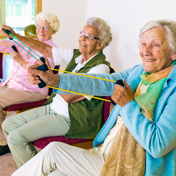 three women exercise at clover hill