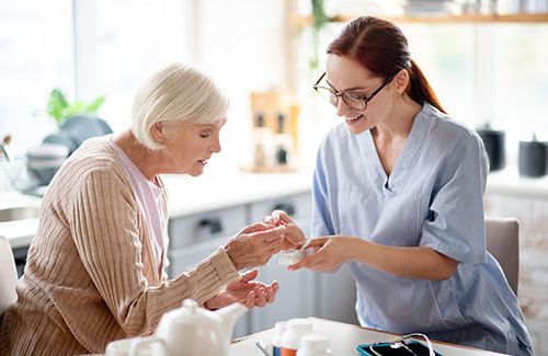 a nurse provides medication management at clover hill