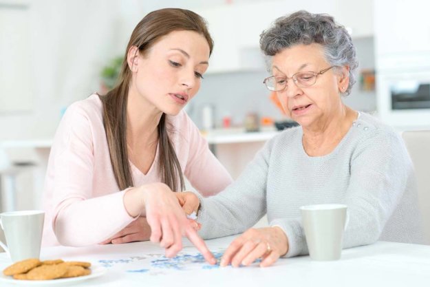 mom and daughter participating in senior activities for memory